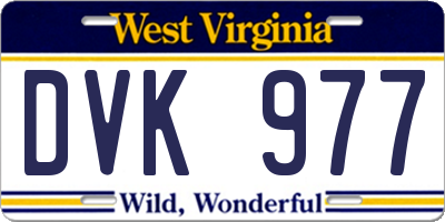 WV license plate DVK977