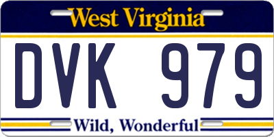 WV license plate DVK979