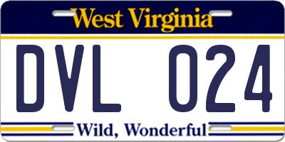WV license plate DVL024