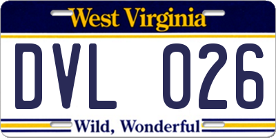 WV license plate DVL026