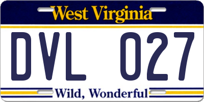 WV license plate DVL027