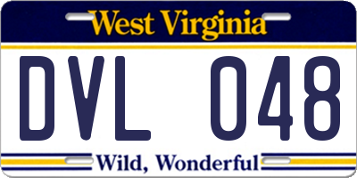 WV license plate DVL048