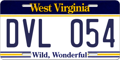 WV license plate DVL054