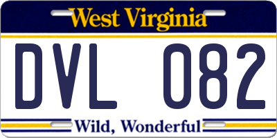 WV license plate DVL082