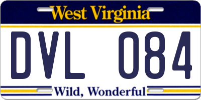 WV license plate DVL084
