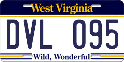 WV license plate DVL095