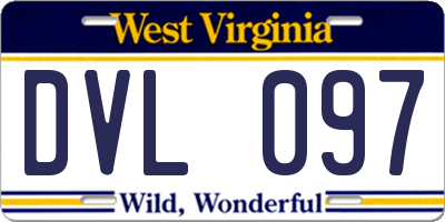WV license plate DVL097