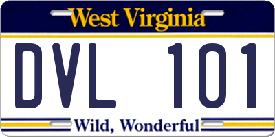 WV license plate DVL101