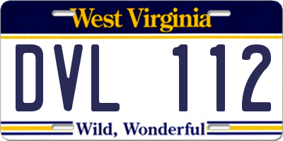 WV license plate DVL112