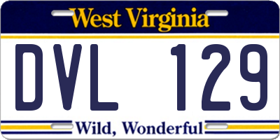 WV license plate DVL129