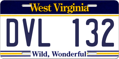 WV license plate DVL132