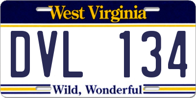 WV license plate DVL134
