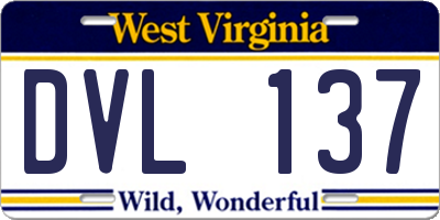 WV license plate DVL137
