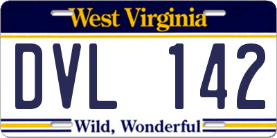 WV license plate DVL142