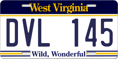 WV license plate DVL145