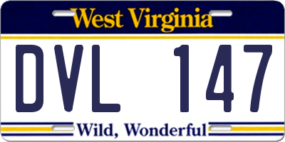 WV license plate DVL147