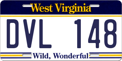 WV license plate DVL148