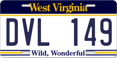 WV license plate DVL149