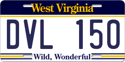 WV license plate DVL150