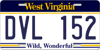 WV license plate DVL152