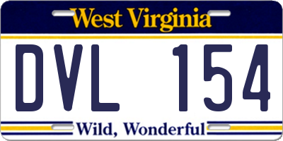 WV license plate DVL154