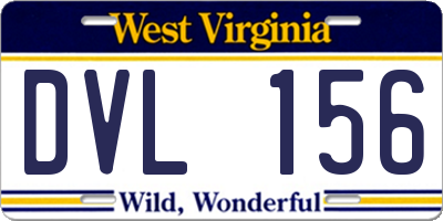WV license plate DVL156