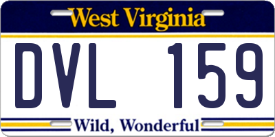 WV license plate DVL159
