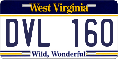 WV license plate DVL160