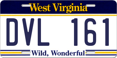 WV license plate DVL161