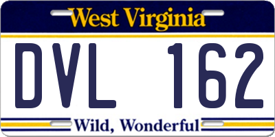 WV license plate DVL162
