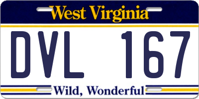 WV license plate DVL167