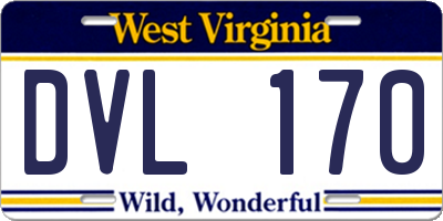 WV license plate DVL170