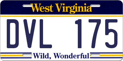 WV license plate DVL175