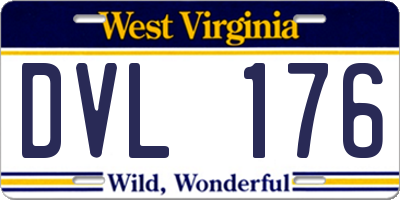 WV license plate DVL176