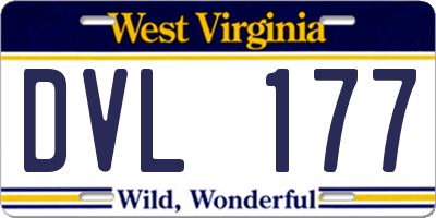 WV license plate DVL177
