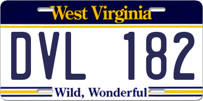 WV license plate DVL182
