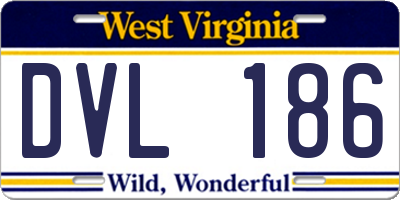 WV license plate DVL186