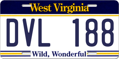 WV license plate DVL188