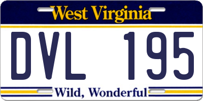 WV license plate DVL195