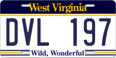 WV license plate DVL197