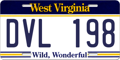 WV license plate DVL198