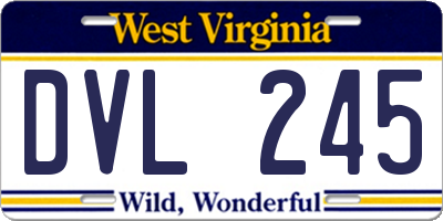 WV license plate DVL245