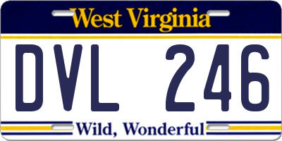 WV license plate DVL246