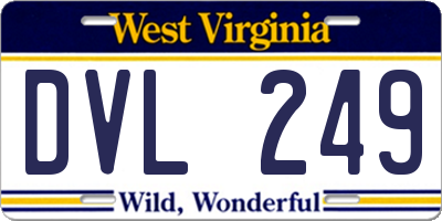 WV license plate DVL249