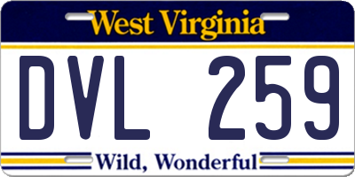 WV license plate DVL259