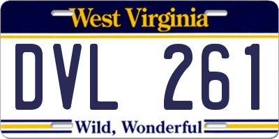 WV license plate DVL261