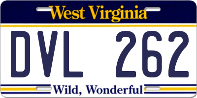 WV license plate DVL262