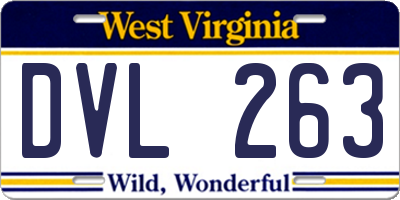 WV license plate DVL263