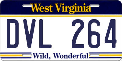 WV license plate DVL264