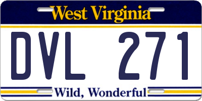 WV license plate DVL271